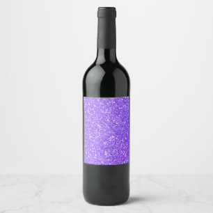 Elegant chic Purple sparkling glitter            Wine Label