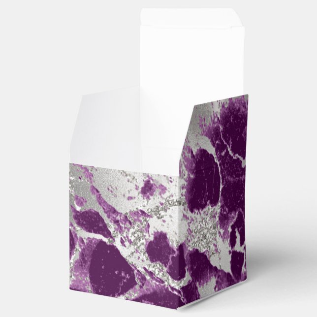 Elegant Chic Purple Violet Abstract Pattern Favour Box (Opened)