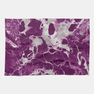 Elegant Chic Purple Violet Abstract Pattern Tea Towel