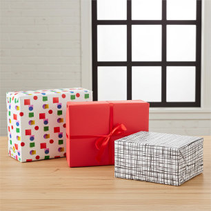 Elegant Chic Red, Colourful, and Black and White Wrapping Paper Sheet