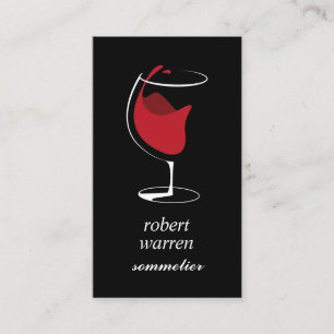 Elegant chic red wine glass Sommelier winemaker Business Card