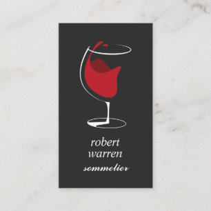 Elegant chic red wine glass Sommelier winemaker Business Card