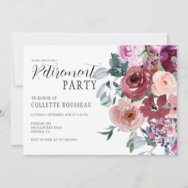 Elegant Chic Retirement Party Invitation (Front)