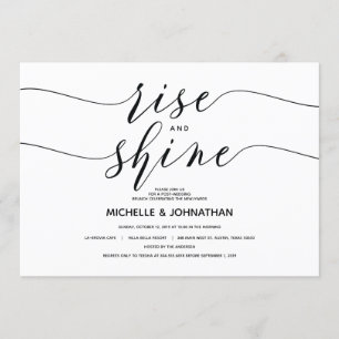 Elegant chic rise and shine invitation card