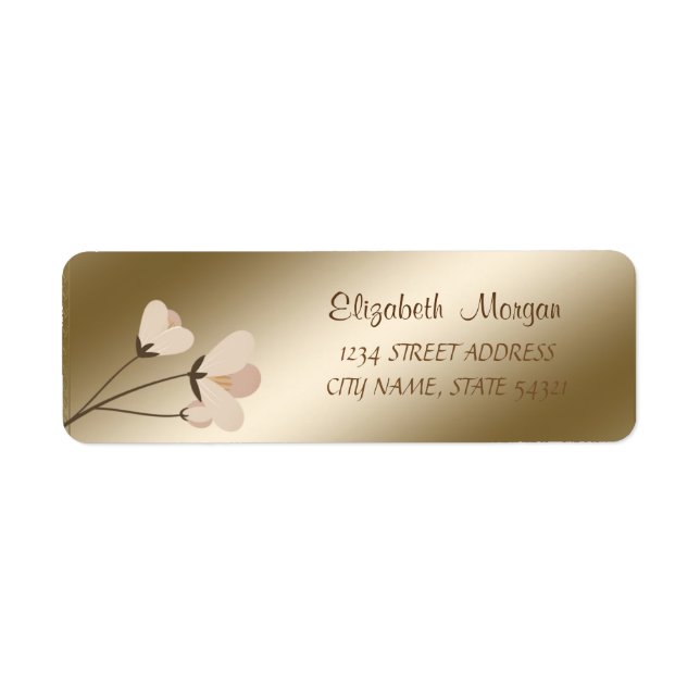 Elegant Chic Romantic, Flower Address Label (Front)