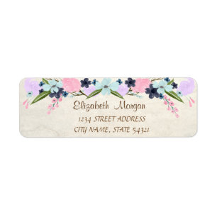 Elegant Chic Romantic, Flowers Address Label