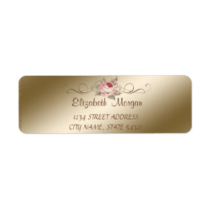 Elegant Chic Romantic, Rose Address Label