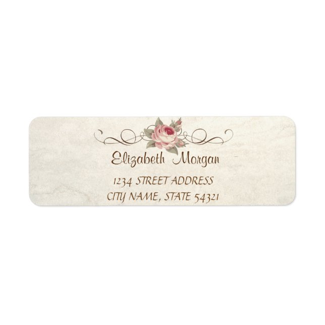Elegant Chic Romantic, Rose  Address Label (Front)