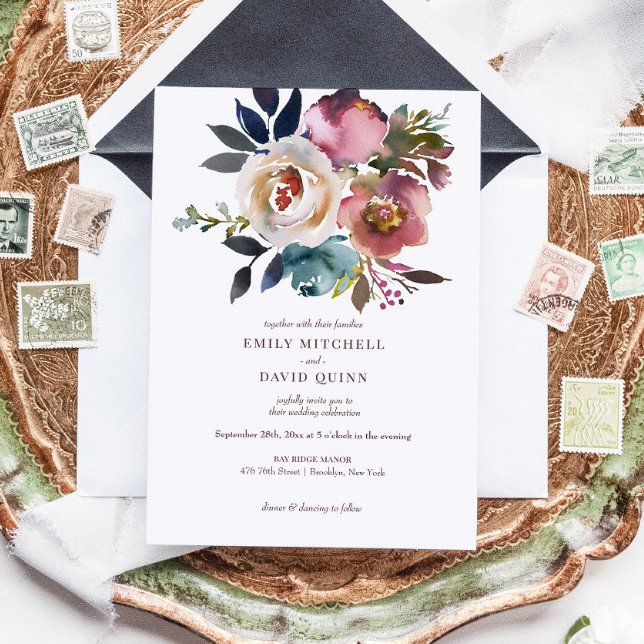 Elegant Chic Romantic Rose Wedding Invitation (Creator Uploaded)