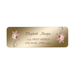 Elegant Chic Romantic, Roses Address Label