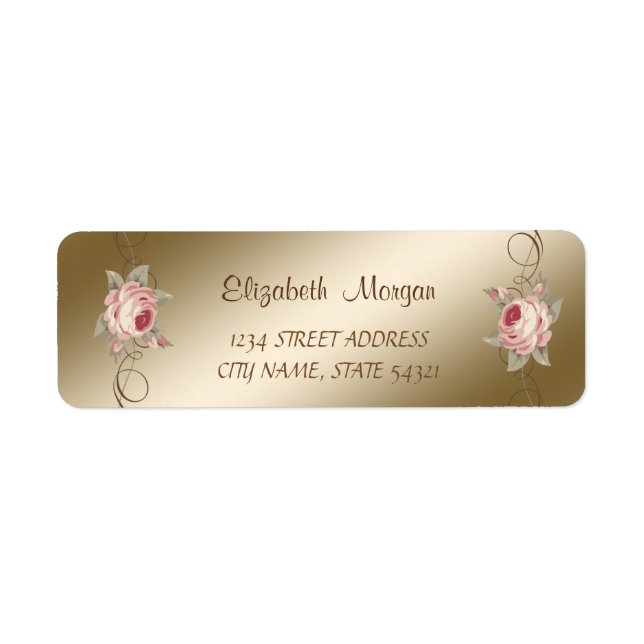 Elegant Chic Romantic, Roses  Address Label (Front)