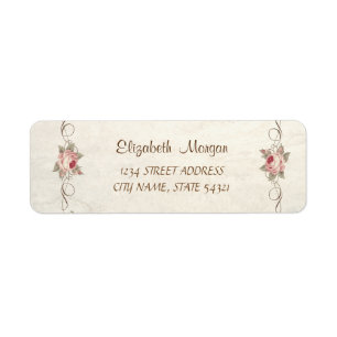 Elegant Chic Romantic, Roses Address Label