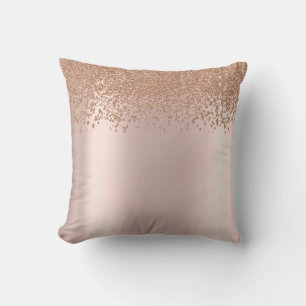 Elegant Chic Rose Gold Diamonds Cushion