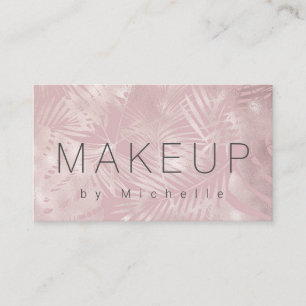 Elegant chic rose gold faux foil makeup artist business card
