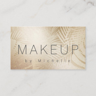 Elegant chic rose gold faux foil makeup artist business card