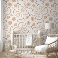 Elegant Chic Rose Gold Floral Damask Pattern Light