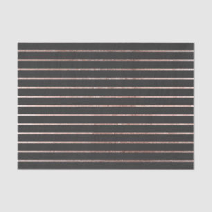Elegant Chic Rose Gold Stripes and Black Tissue Paper