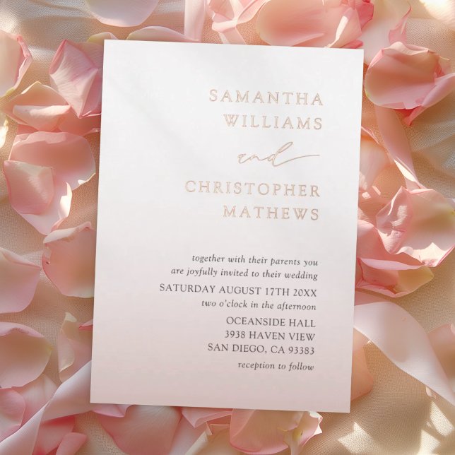Elegant Chic Rose Gold Typography Wedding (Creator Uploaded)