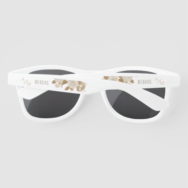 Elegant Chic Rose Monogram  Sunglasses (Back)