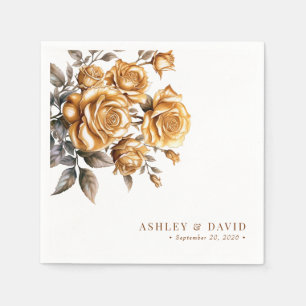Elegant Chic Rose   Romantic Engagement Party Napkin
