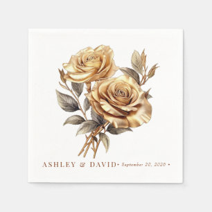 Elegant Chic Rose   Romantic Engagement Party Napkin