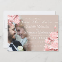 Elegant Chic Rose Save the Date Card