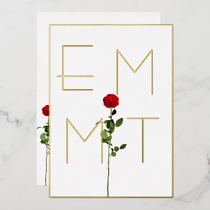 Elegant Chic Rose Stem Monogram Wedding