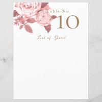 Elegant Chic Rose Wedding Blank Seating Charts