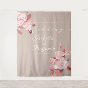 Elegant Chic Rose Wedding  Tapestry
