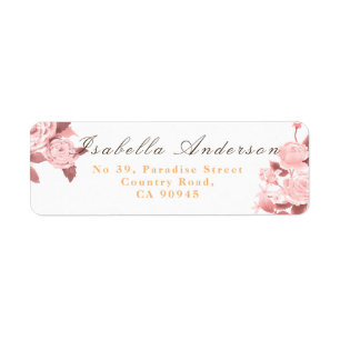 Elegant Chic Rose Wedding White Address