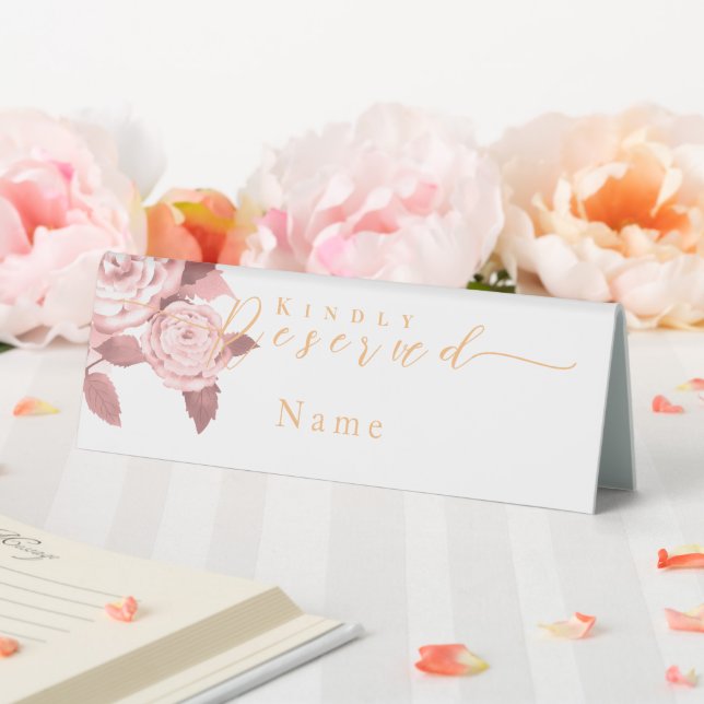Elegant Chic Rose White Table Reserved Sign (In SItu (Wedding))