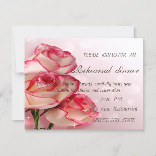 Elegant Chic  Roses Rehearsal Dinner Invitation