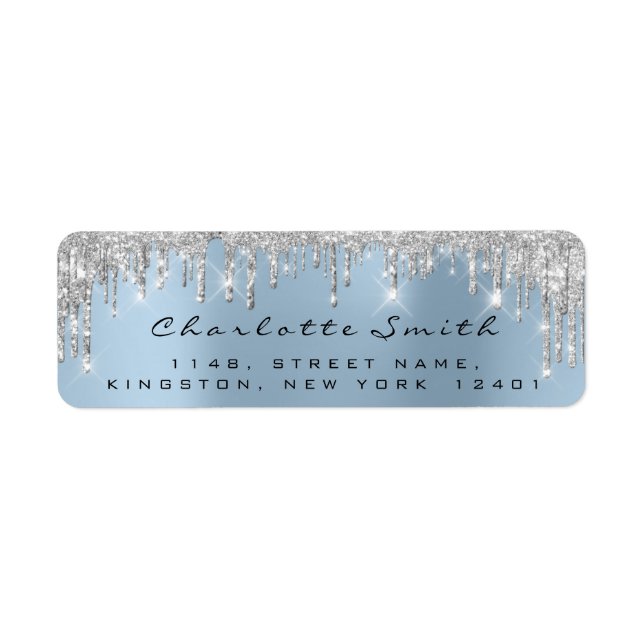 Elegant Chic Royal Blue Silver Grey RSVP (Front)