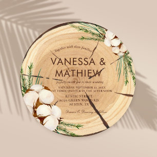 Elegant & Chic Rustic Wedding Wooden Cut Unique Invitation