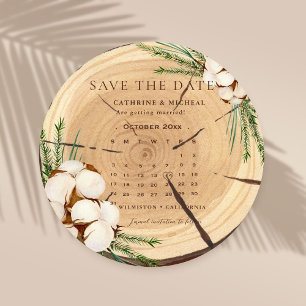 Elegant & Chic Rustic Wedding Wooden save the date Invitation