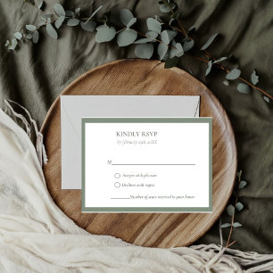 Elegant & Chic Sage Green wedding RSVP Card