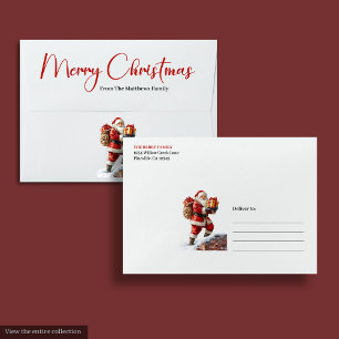Elegant Chic Santa Claus Classic Festive Holiday Envelope