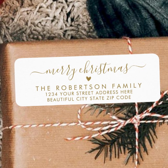 Elegant Chic Script Christmas Return Address Label (Creator Uploaded)