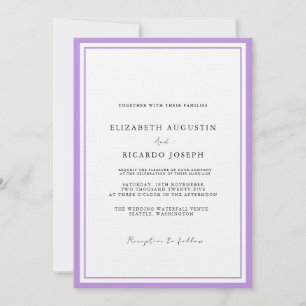 Elegant & Chic Script Lavender  Wedding  Invitation