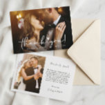 Elegant Chic Script Love Heart Wedding Photo Thank You Card<br><div class="desc">Elegant Chic Script Love Heart Wedding Photo Thank You Card. For further customisation,  please click the "customise further" link and use our design tool to modify this template.</div>