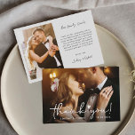 Elegant Chic Script Love Heart Wedding Photo Thank You Card<br><div class="desc">Elegant Chic Script Love Heart Wedding Photo Thank You Card. For further customisation,  please click the "customise further" link and use our design tool to modify this template.</div>