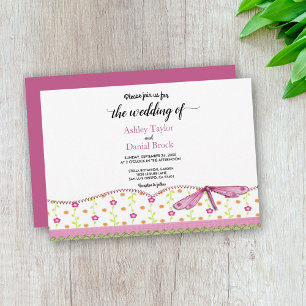 Elegant Chic Script Mauve Modern Floral Wedding Invitation