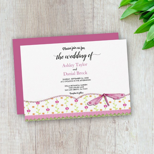 Elegant Chic Script Mauve Modern Floral Wedding Invitation (Creator Uploaded)