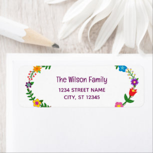 Elegant Chic Script Modern Flowers Return Address