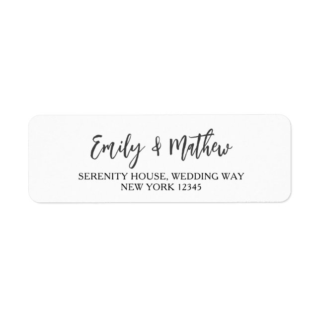 Elegant Chic Script Return Address Labels (Front)