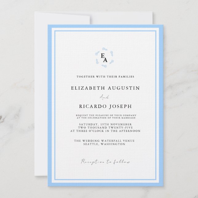 Elegant & Chic Script   Wedding  Invitation (Front)