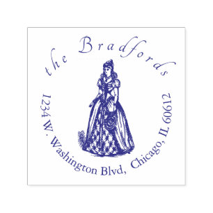 Elegant Chic Script Weddings Name Return Address Self-inking Stamp