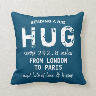 Elegant chic "Sending a big Hug" custom Distance Cushion