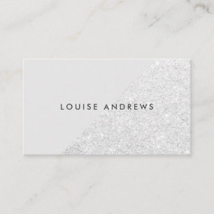 Elegant chic silver glitter color block beauty business card