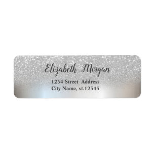 Elegant Chic  Silver Glitter Ombre Bokeh